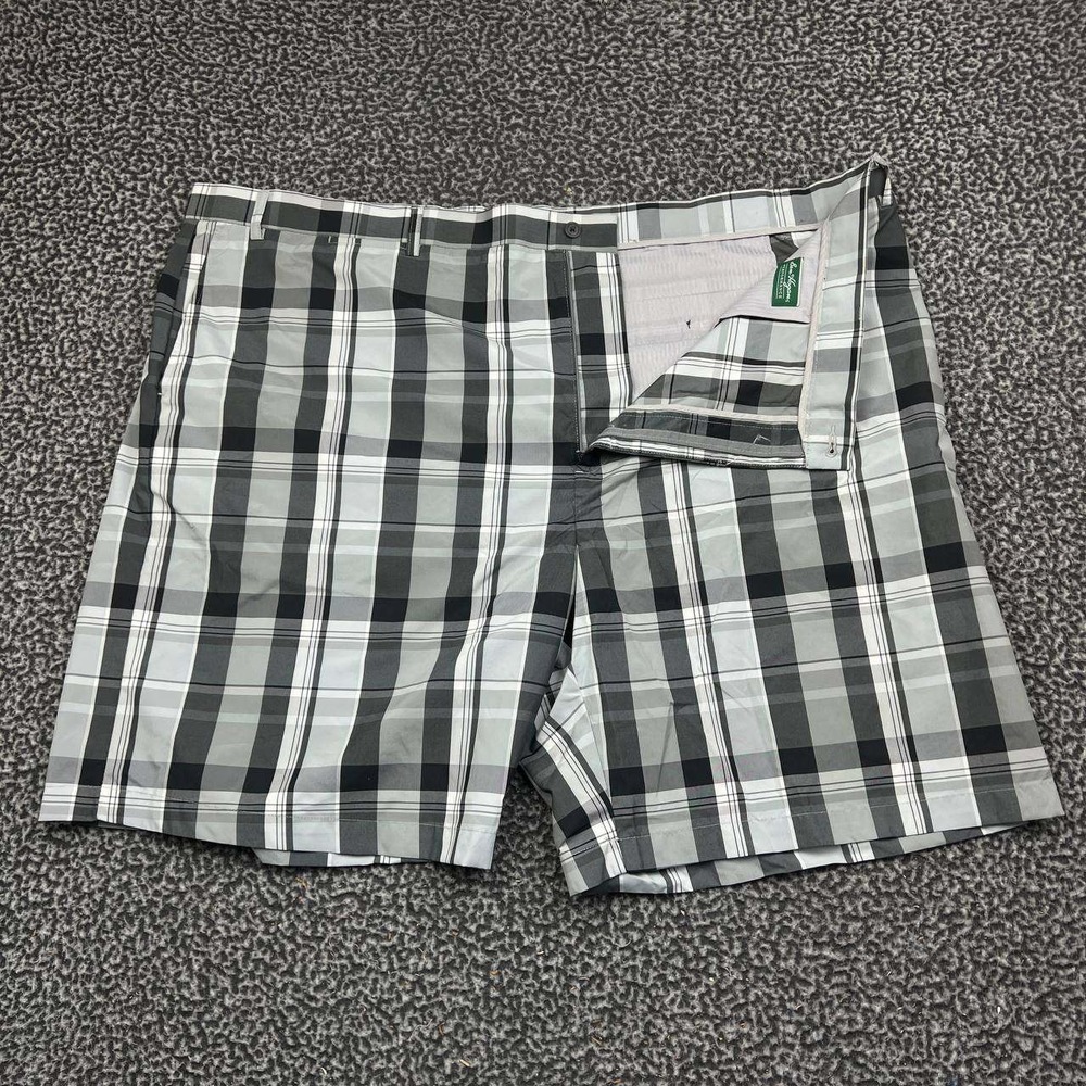 Ben Hogan Performance Golf Shorts Men 52 Gray Plaid Flat Front